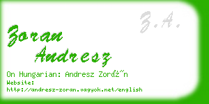 zoran andresz business card